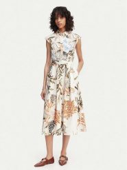 Marella Sukienka koszulowa Padana 2613221202 Biały Regular Fit. Białe sukienki damskie Marella, bez wzorów, z bawełny, bez kołnierzyka, bez ramiączek, koszulowe. Za 1,459.00 zł.