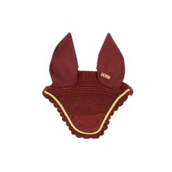 Czapka na muchy dla konia z sznurkiem Derby. Brązowe czapki damskie DERBY, bez wzorów, z materiału, eleganckie. Za 37.90 zł.