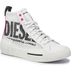 Tenisówki DIESEL - S-Dese Mid Cut W Y01994 P0269 H7090 Star White/Fluo Pink. Białe trampki i tenisówki damskie Diesel, bez wzorów, z gumy, bez zapięcia. Za 619.00 zł.
