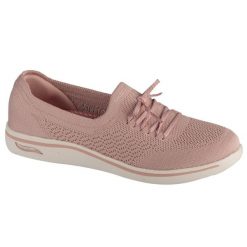 Buty sportowe Sneakersy damskie, On-The-GO Arch Fit Uplift - Florence. Czerwone obuwie sportowe damskie Skechers, bez wzorów, bez zapięcia, trekkingowe. Za 349.99 zł.