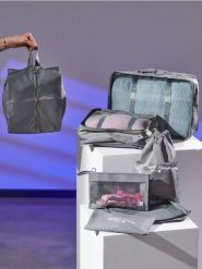 Organizery do walizki 7 pack - szary. Szare walizki damskie Sinsay, bez wzorów. W wyprzedaży za 27.99 zł.
