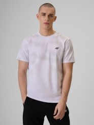 4F T-shirt regular z nadrukiem męski - biały XXL. Białe t-shirty męskie 4F, m, bez wzorów, z bawełny, bez kołnierzyka, bez ramiączek. Za 89.99 zł.