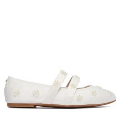 Baleriny Buffalo. Białe balerinki damskie Buffalo, bez wzorów, bez obcasa, bez zapięcia. Za 349.99 zł.