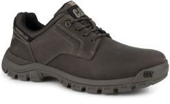 Męskie półbuty skórzane CATERPILLAR CAT THRESHOLD LOW. Szare półbuty męskie CATERPILLAR, bez wzorów, z materiału, bez obcasa, bez zapięcia. Za 319.00 zł.