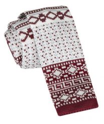 Krawat Knit (Dzianinowy) - Wzór Norweski - Świąteczny - Alties - Biało-czerwony. Czerwone krawaty i muchy Alties, bez wzorów, z dzianiny, sportowe. Za 55.00 zł.