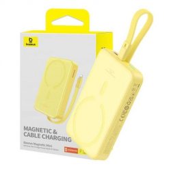 Powerbank magnetyczny Baseus Magnetic Mini 10000mAh 20W MagSafe (żółty). Żółte powerbanki Baseus. Za 230.00 zł.