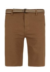 Szorty z paskiem, Regular Fit, P-CUMS. Brązowe szorty męskie Volcano, bez wzorów, z bawełny, klasyczne. Za 149.99 zł.