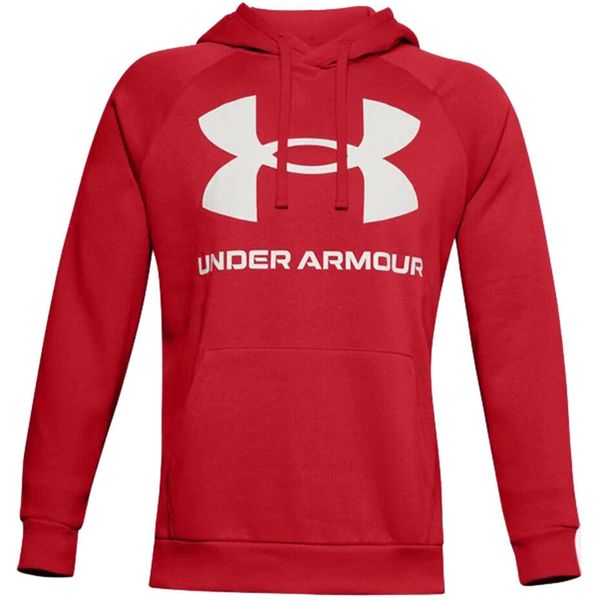 Bluza fitness męska Under Armour Rival Fleece Big Logo HD. Czerwone bluzy męskie Under Armour, m, bez wzorów, casualowe, bez ramiączek, bez kaptura. Za 125.09 zł.