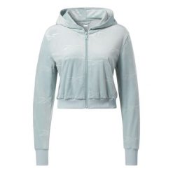 Damska bluza z aksamitu zapinana na zamek Reebok Classics Energy Q4. Niebieskie bluzy damskie Reebok, l, bez wzorów, wizytowe, bez ramiączek, bez kaptura. W wyprzedaży za 234.90 zł.