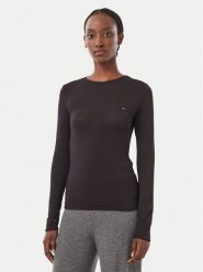 Tommy Hilfiger Bluzka UW0UW06611 Czarny Slim Fit. Czarne bluzki damskie Tommy Hilfiger, xl, bez wzorów, bez kołnierzyka, bez ramiączek. Za 209.99 zł.