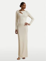 LAUREN RALPH LAUREN Sukienka wieczorowa 253P03589002 Écru Slim Fit. Sukienki damskie Lauren Ralph Lauren, bez wzorów, z syntetyku, wizytowe, bez kołnierzyka, bez ramiączek. Za 1,479.00 zł.