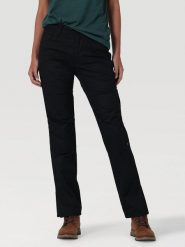 WRANGLER REINFORCED SOFTSHELL PANT DAMSKIE SPODNIE MATERIAŁOWE BLACK WC2GAW100 112324386. Czarne spodnie materiałowe damskie Wrangler, bez wzorów, z materiału. Za 209.99 zł.