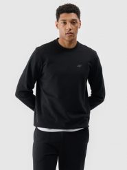 4F Bluza dresowa nierozpinana bez kaptura męska - czarna M. Czarne bluzy męskie 4F, m, bez wzorów, z bawełny, klasyczne, bez ramiączek, bez kaptura. Za 129.99 zł.