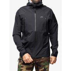 Kurtka przeciwdeszczowa męska Helikon-Tex Squall Hardshel. Czarne kurtki męskie HELIKON-TEX, m, bez wzorów, sportowe, bez kaptura. Za 996.99 zł.