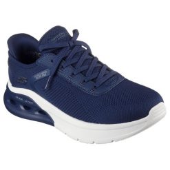 Buty sportowe męskie Skechers Bobs Arc Waves 2.0. Niebieskie buty sportowe męskie Skechers, bez wzorów, z dzianiny, bez zapięcia. Za 390.00 zł.