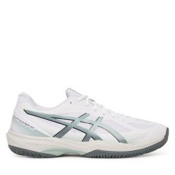 Buty halowe Asics. Białe buty sportowe męskie Asics, bez wzorów, bez zapięcia. Za 369.99 zł.