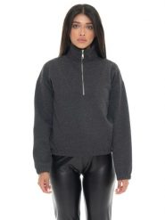 Bluza damska Leone 1947 Apparel Glam Winter ze stójką i zamkiem. Szare bluzy damskie LEONE 1947 APPAREL, s, bez wzorów, bez ramiączek, bez kaptura. Za 126.26 zł.