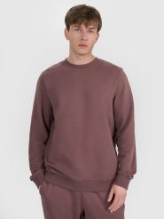 4F Bluza dresowa nierozpinana bez kaptura męska - brązowa L. Brązowe bluzy męskie 4F, l, bez wzorów, z bawełny, klasyczne, bez ramiączek, bez kaptura. Za 149.99 zł.