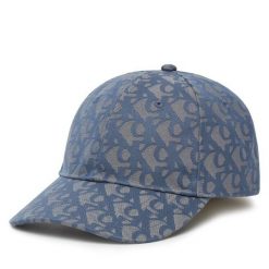 Czapka z daszkiem Calvin Klein. Niebieskie czapki damskie Calvin Klein, bez wzorów. Za 149.99 zł.