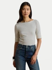 LAUREN RALPH LAUREN Bluzka Judy 200P13919005 Kremowy Regular Fit. Białe bluzki damskie Lauren Ralph Lauren, l, bez wzorów, z bawełny, bez kołnierzyka, bez ramiączek. Za 329.99 zł.