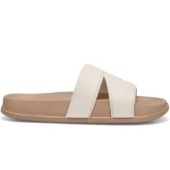Klapki damskie New Balance SUF20SG3 – beżowe. Brązowe klapki damskie New Balance, na lato, bez wzorów, klasyczne, bez obcasa, bez zapięcia. Za 69.99 zł.