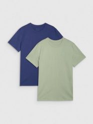 4F T-shirt regular gładki męski (2-pack) - granatowy+khaki XL. Brązowe t-shirty męskie 4F, m, bez wzorów, z bawełny, bez kołnierzyka, bez ramiączek. Za 89.99 zł.
