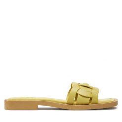 Klapki HOFF. Żółte klapki damskie HOFF, bez wzorów, bez obcasa, bez zapięcia. Za 229.99 zł.