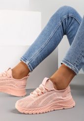 Różowe Buty Sportowe Telephica. Czerwone obuwie sportowe damskie Renee, bez wzorów, bez zapięcia, na fitness i siłownię. Za 59.99 zł.