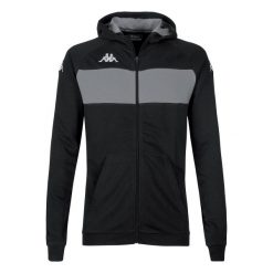 Bluza z kapturem Kappa Dacciozi. Czarne bluzy męskie Kappa, m, bez wzorów, z bawełny, sportowe, bez ramiączek, z kapturem. W wyprzedaży za 181.25 zł.