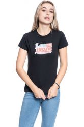 DAMSKI T-SHIRT LEE CREW NECK TEE BLACK L41LYG01 112109066. Czarne t-shirty damskie Lee, l, bez wzorów, bez kołnierzyka, bez ramiączek. Za 69.99 zł.