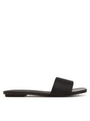 Calvin Klein Klapki Flat Slide Jacq HW0HW02389 Czarny. Czarne klapki damskie Calvin Klein, bez wzorów, z materiału, bez obcasa, bez zapięcia. Za 209.99 zł.