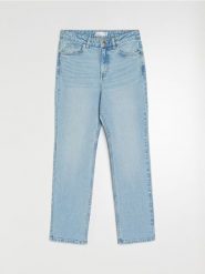 Jeansy straight mid waist - niebieski. Niebieskie jeansy damskie Sinsay, bez wzorów, z jeansu. Za 69.99 zł.