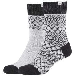 Skarpetki sportowe damskie Casual Cozy Jacquard 2PPK Socks. Szare skarpetki damskie Skechers, bez wzorów, z elastanu. Za 39.99 zł.