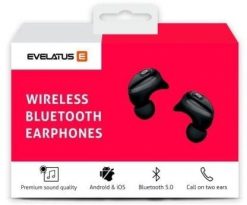 Słuchawki Evelatus Evelatus Wireless Earphones Ebe01 Black. Czarne słuchawki bezprzewodowe Evelatus. Za 41.34 zł.