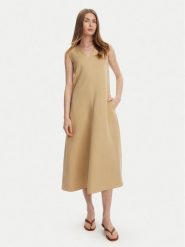 Weekend Max Mara Sukienka codzienna Egoista 2515221072 Beżowy Regular Fit. Brązowe sukienki damskie Weekend Max Mara, na co dzień, bez wzorów, z wiskozy, bez kołnierzyka, bez ramiączek, proste. Za 839.99 zł.