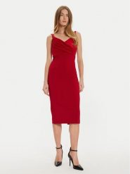 Rinascimento Sukienka koktajlowa CFC0019703002 Czerwony Slim Fit. Czerwone sukienki damskie Rinascimento, l, bez wzorów, z syntetyku, wizytowe, bez kołnierzyka, bez ramiączek. Za 439.99 zł.