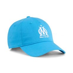 Czapka 5-panelowa OM Essentials. Niebieskie czapki damskie Puma, bez wzorów, sportowe. Za 164.00 zł.