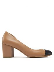 Geox Czółenka D Virnilisa 65 D55YYB 0TUBC C0015 Beżowy. Brązowe czółenka damskie Geox, bez wzorów, ze skóry, bez obcasa, bez zapięcia. Za 439.99 zł.