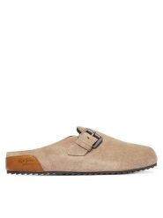 Pepe Jeans Klapki Corby Clog W PLS900001 Beżowy. Brązowe klapki damskie Pepe Jeans, bez wzorów, z jeansu, bez obcasa, bez zapięcia. Za 259.99 zł.