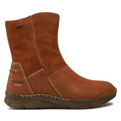 Botki Josef Seibel. Brązowe botki damskie Josef Seibel, bez wzorów, bez obcasa, na płaskiej podeszwie, bez zapięcia. Za 479.99 zł.