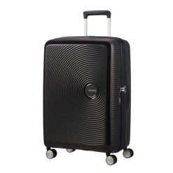 Walizka podróżna American Tourister Soundbox 8. Czarne walizki damskie American Tourister, bez wzorów. Za 659.99 zł.