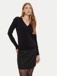 Liu Jo Sweter WF4007 MS49I Czarny Regular Fit. Czarne swetry nierozpinane damskie Liu Jo, xs, bez wzorów, z wiskozy, bez kołnierzyka, bez ramiączek. Za 259.99 zł.