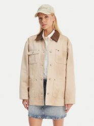 Tommy Jeans Kurtka przejściowa Distressed Chore DW0DW22599 Beżowy Relaxed Fit. Brązowe kurtki damskie Tommy Jeans, xxs, bez wzorów, z bawełny, bez kaptura. Za 749.99 zł.