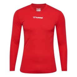 Dżersej z długim rękawem Hummel BL Essentiel. Czerwone bielizna sportowa damska Hummel, l, bez wzorów, z dżerseju, na fitness i siłownię. Za 192.00 zł.