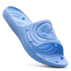 Klapki sportowe basenowe męskie Under Armour UA Locker IV. Niebieskie klapki męskie Under Armour, bez wzorów, bez zapięcia. Za 76.07 zł.