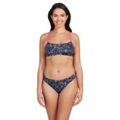 Damski 2-częściowy kostium kąpielowy Zoggs Tri Back. Czarne bikini Zoggs, bez wzorów. W wyprzedaży za 133.35 zł.