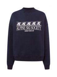 Another Cotton Lab Bluza - Alpine Ski Society Kobiety niebieski, M. Niebieskie bluzy damskie Another Cotton Lab, m, bez wzorów, z bawełny, retro, bez ramiączek, bez kaptura. Za 229.95 zł.