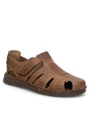 Lasocki Sandały MI08-Pilton-01 Beżowy. Brązowe sandały męskie Lasocki, bez wzorów, ze skóry, bez zapięcia. Za 149.99 zł.