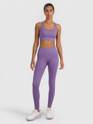 4F Legginsy treningowe bezszwowe damskie - fioletowe XS/S. Czerwone legginsy damskie 4F, l, bez wzorów, z dzianiny, z podwyższonym stanem, na fitness i siłownię. Za 129.99 zł.