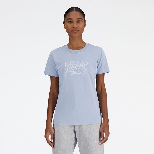 Koszulka damska New Balance WT41912LAY – niebieska. Niebieskie koszulki sportowe damskie New Balance, s, bez wzorów, z bawełny, bez ramiączek. Za 49.99 zł.
